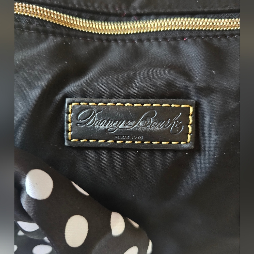 Dooney & Bourke Black Tote with Polka Dot Scarf Accent - Picture 3 of 12